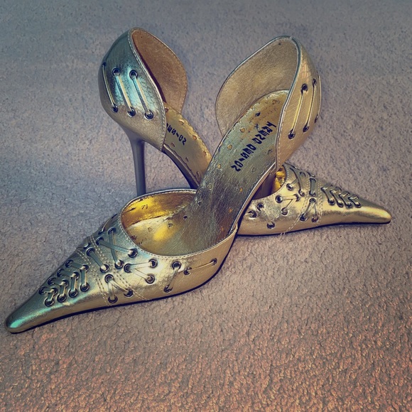 Shoes - Gold stiletto heels